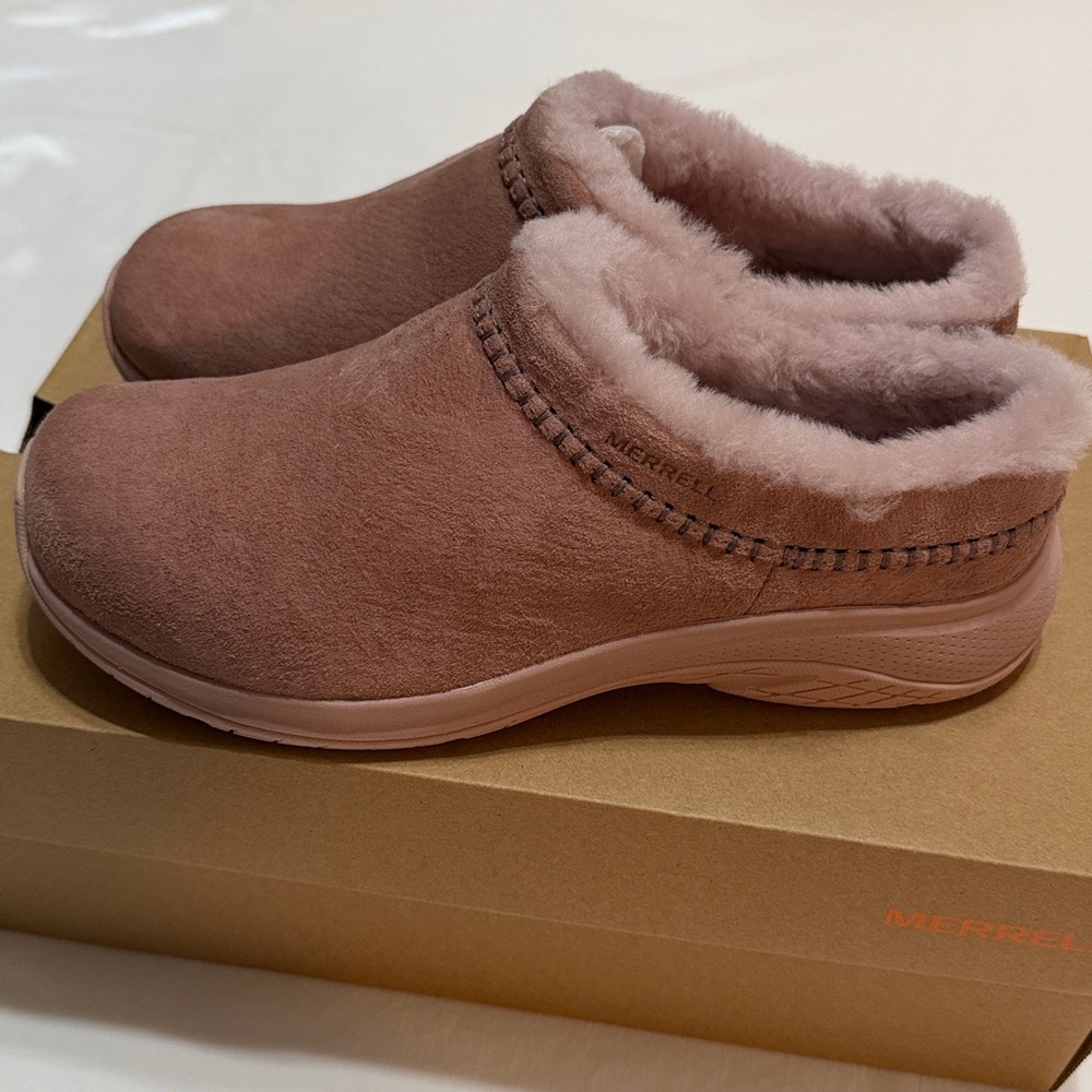 Merrell Encore Ice 5 Women's Mules with Fur Rose Fonce 8.5 NIB - Picture 1 of 8